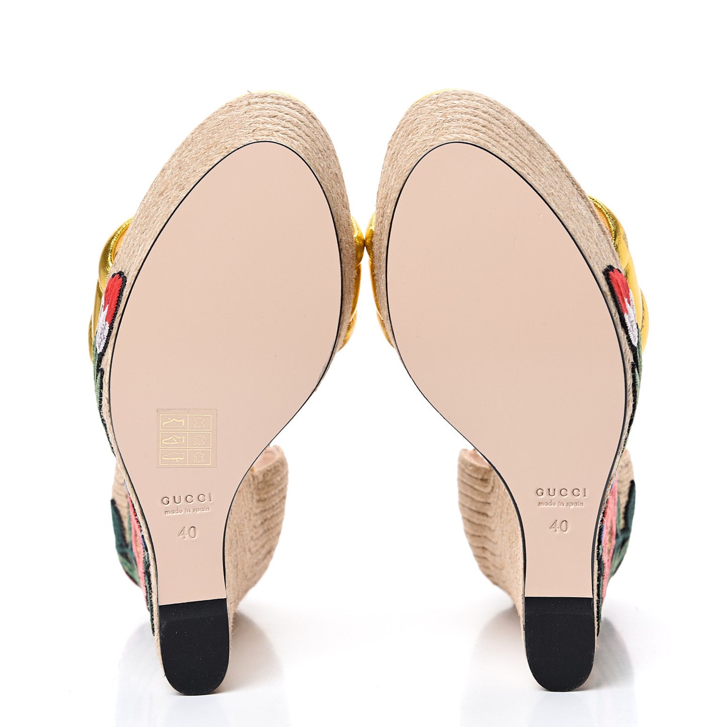 Metallic Nappa Ophelia Espadrille Platform Wedge Sandals 40 Oro Vecchio
