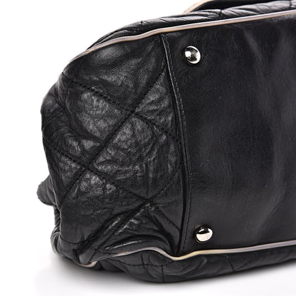 Chanel Lambskin Quilted East West Accordion Flap Black 7 of 16