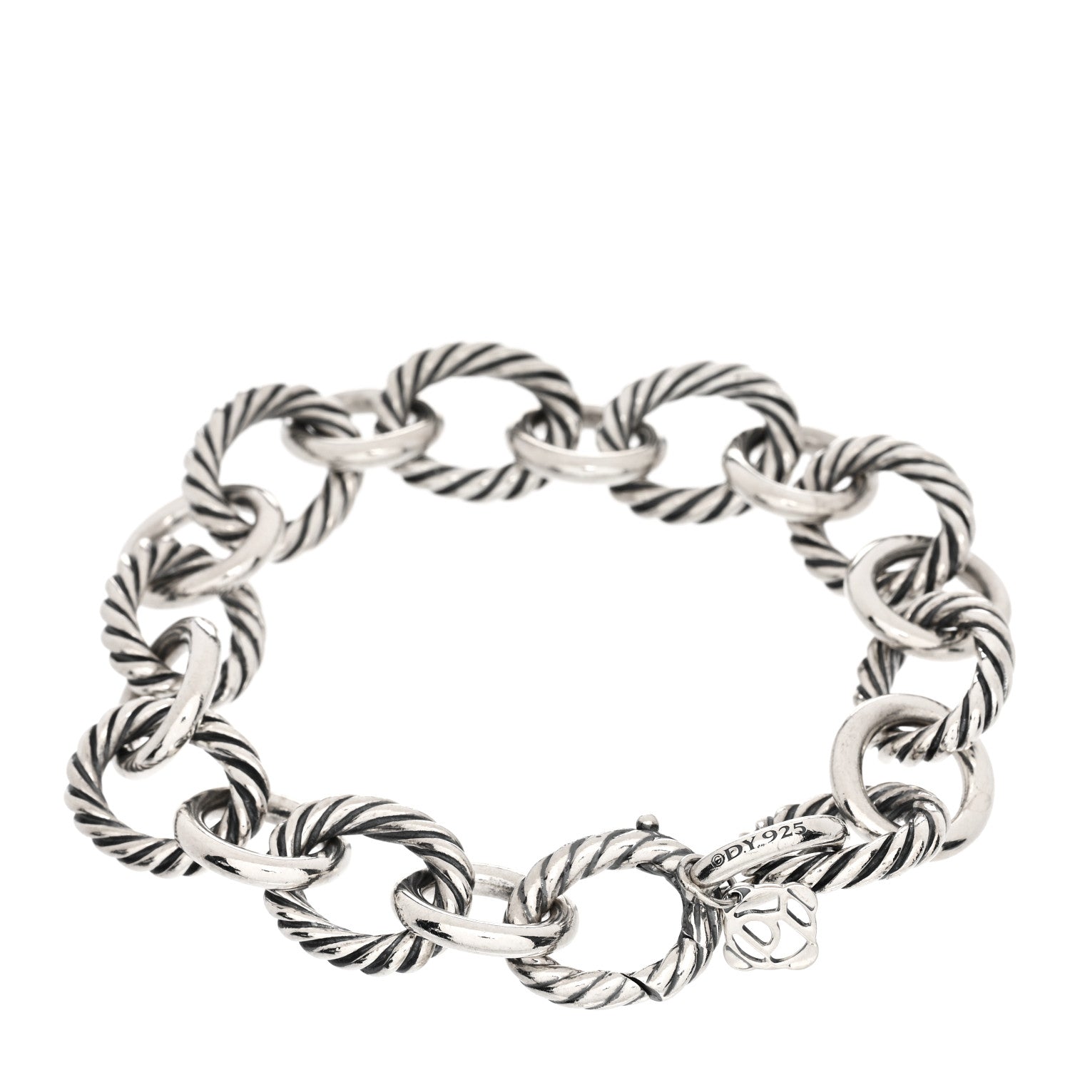 David Yurman Sterling Silver 12mm Large Oval Link Bracelet 2 of 3