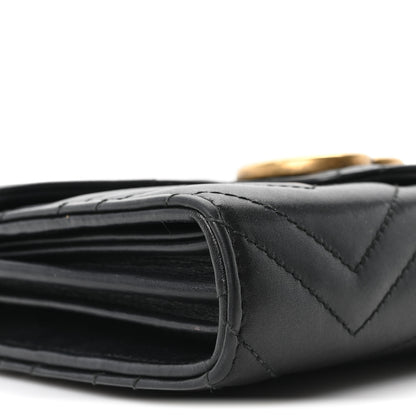 Gucci Calfskin Matelasse GG Marmont Chain Wallet Black 9 of 10