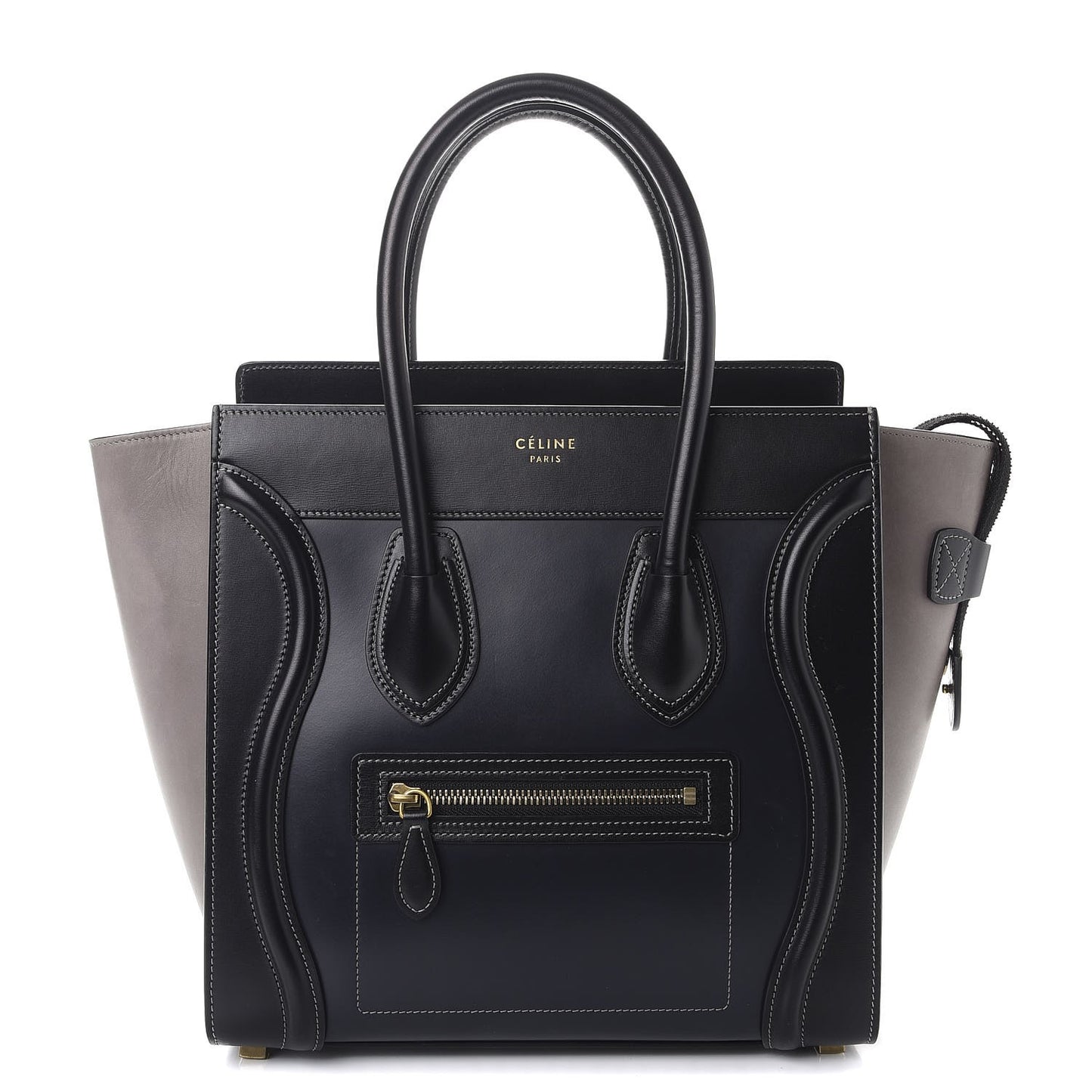 Glazed Calfskin Micro Tri-Color Luggage Dark Blue