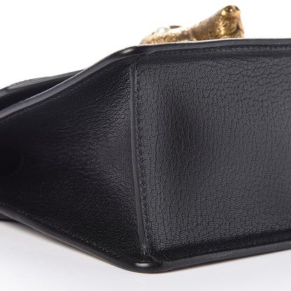 Gucci GG Supreme Monogram Goatskin Pearl Mini Fox Broche Bamboo Top Handle Bag Beige Ebony Black Hibiscus Red Mystic White 5 of 9