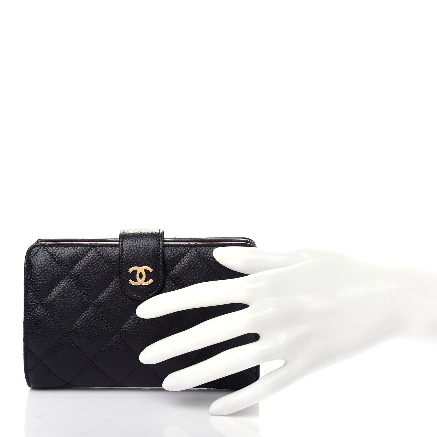 Chanel Caviar Quilted Zipped Pocket Wallet Black 2 of 9
