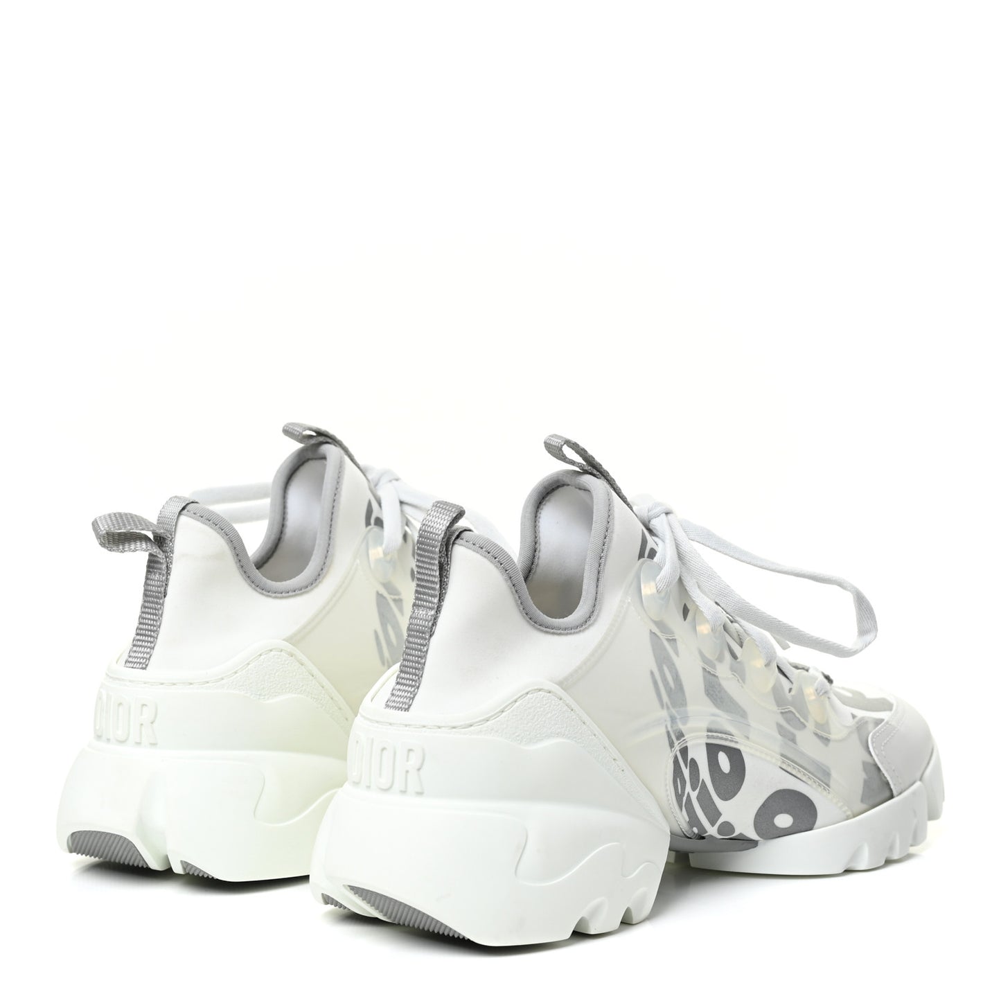 Neoprene Rubber Spatial Print Womens D-Connect Sneakers 38.5 White