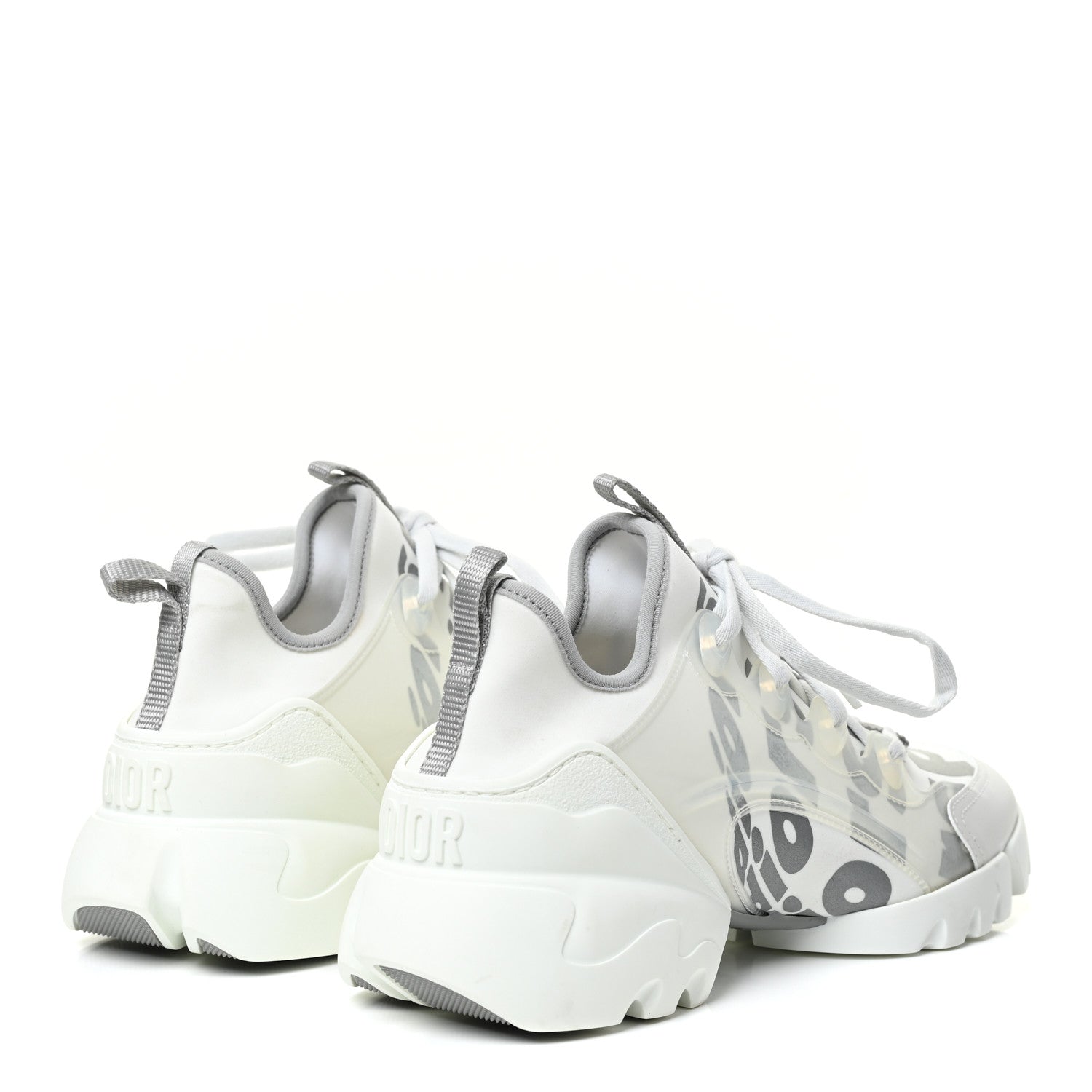 Christian Dior Neoprene Rubber Spatial Print Womens D-Connect Sneakers 38.5 White 5 of 15
