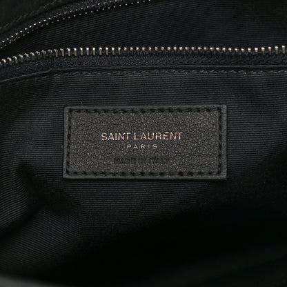 Saint Laurent Nubuck Crocodile Embossed Monogram Medium Niki Chain Satchel Black 6 of 9