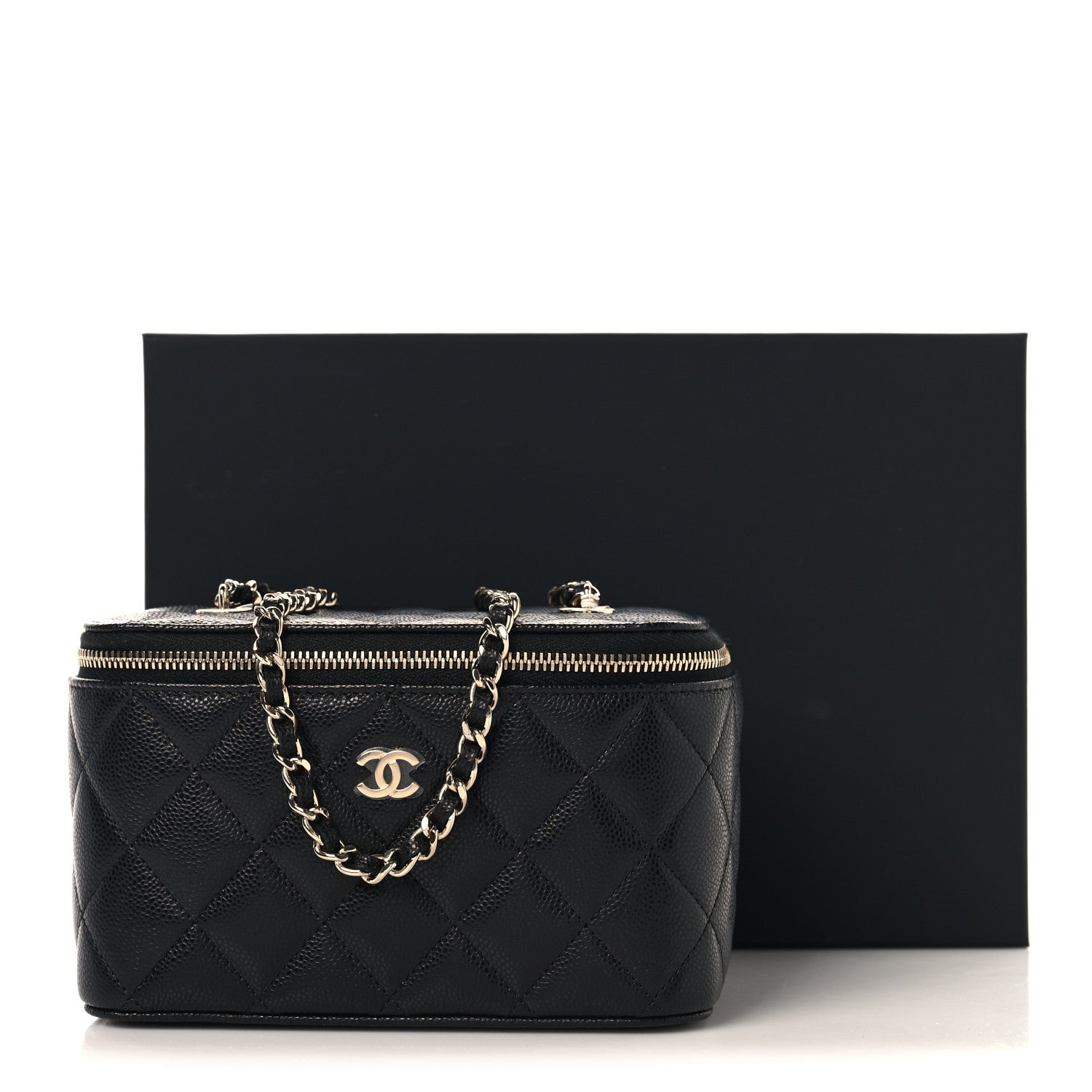 Chanel Caviar Quilted Small Vanity Case With Chain Black 12 of 12