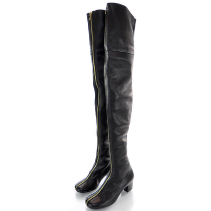 Chanel Leather Over The Knee Boots 35 Black 2 of 7