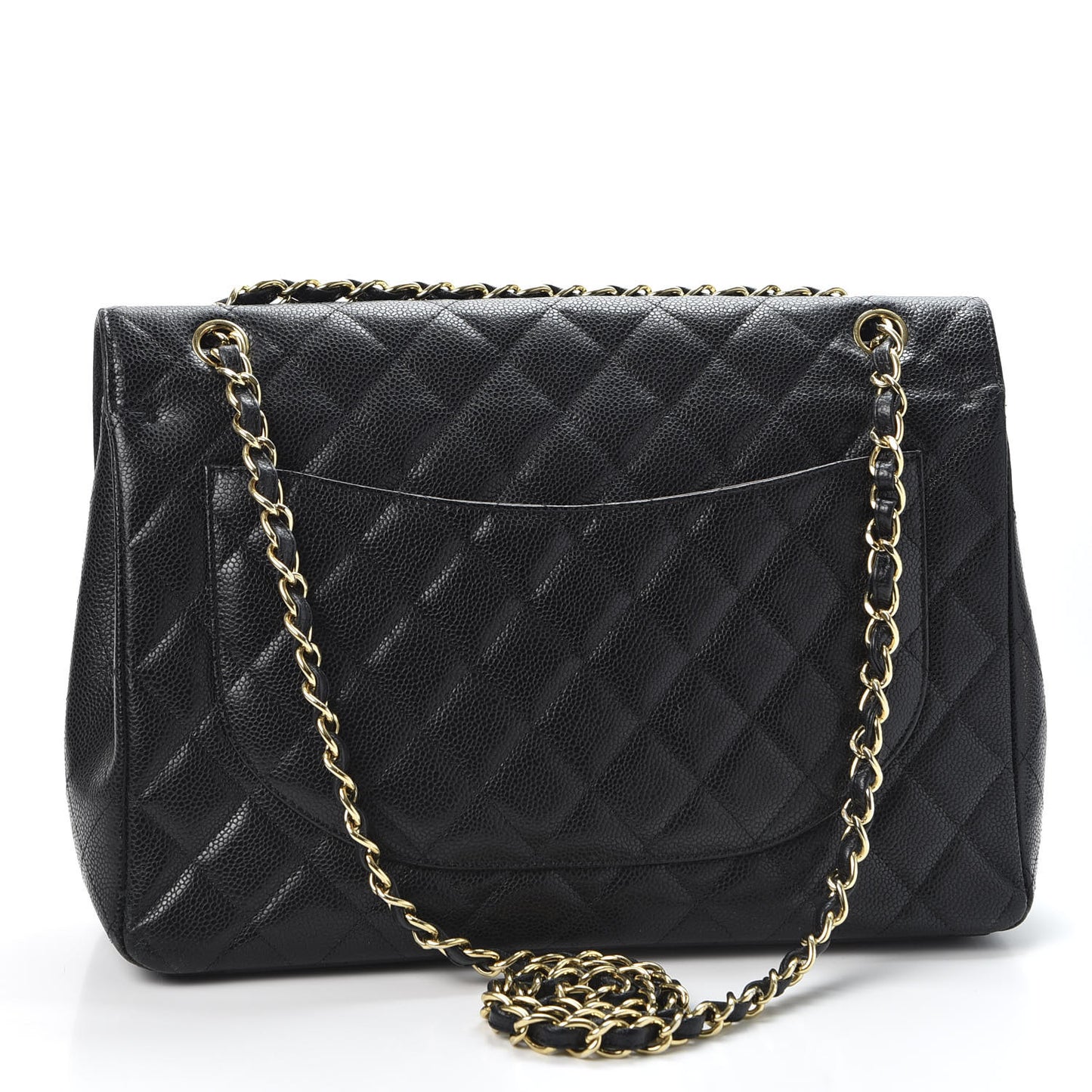 Caviar Quilted Maxi Double Flap Black