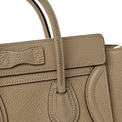 Celine Drummed Calfskin Nano Luggage Dune 30 of 33
