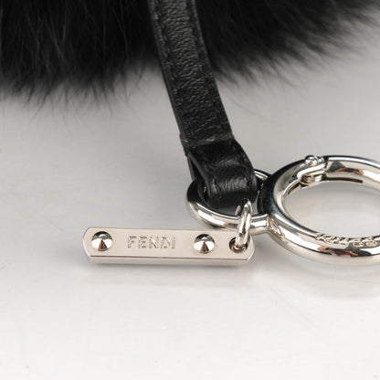 Fendi Fox Fur O ABCharm Bag Charm Black Light Blue 4 of 4