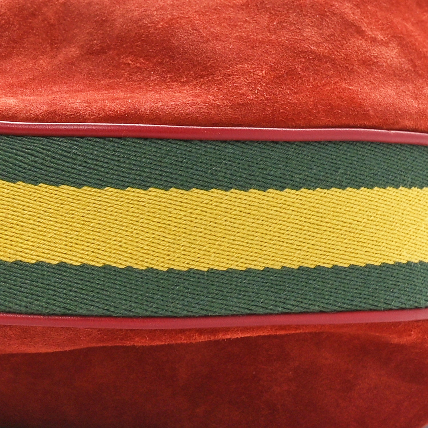 Gucci Suede Web Large Attache Shoulder Bag Red 9 of 9