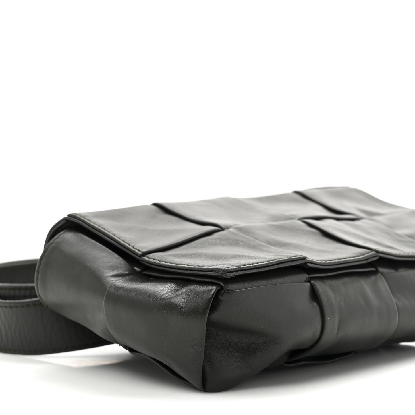 Paper Calfskin Intrecciato Cassette Belt Bag Raintree
