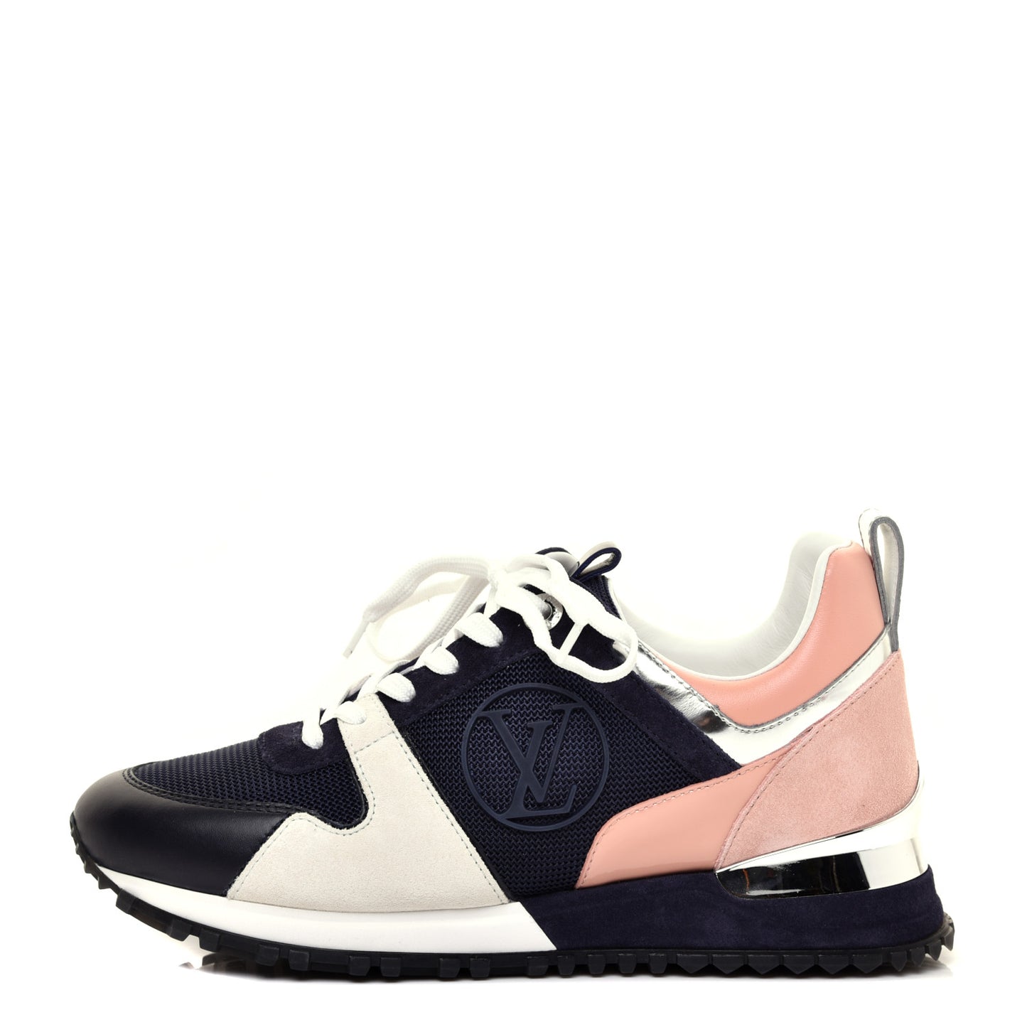 Suede Calfskin Run Away Sneakers 36 Blue Pink White