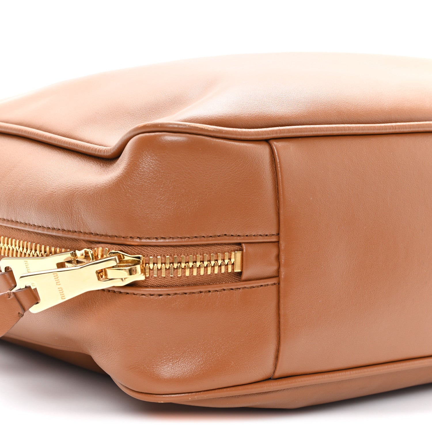 Miu Miu Soft Calf Softy Large Beau Top Handle Bag Cognac 8 of 10