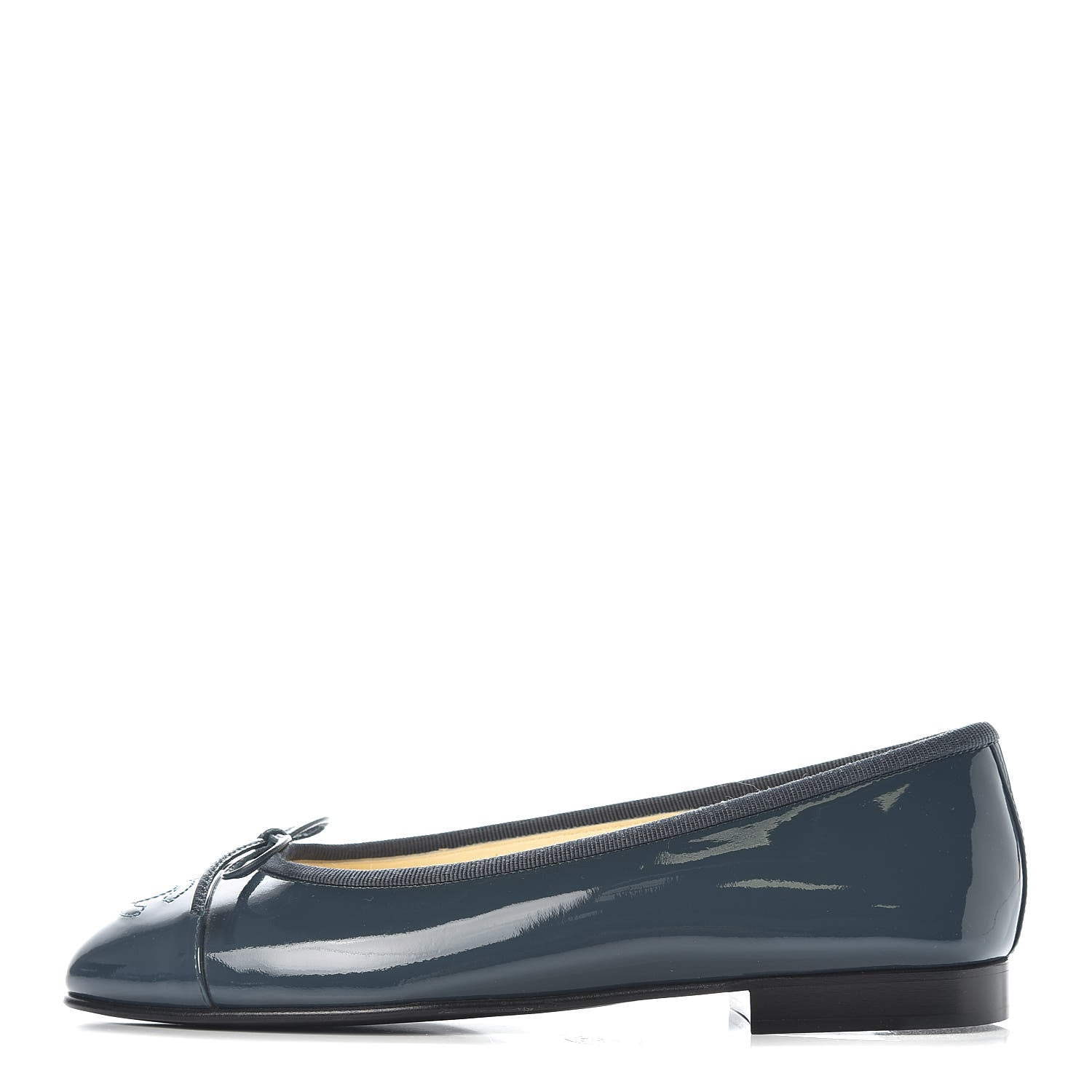 Chanel Patent Cap Toe Ballerina Flats 36 Blue 1 of 9