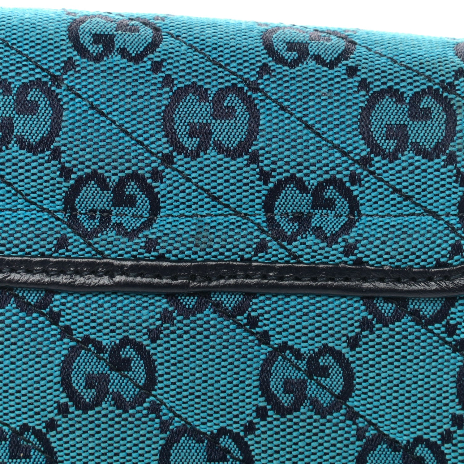 Gucci Monogram Multicolor Matelasse Diagonal Super Mini GG Marmont Shoulder Bag Light Blue 10 of 10