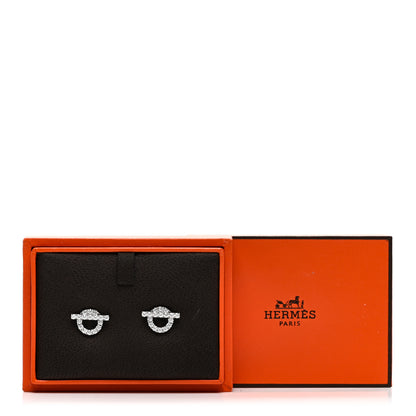 Hermes 18K White Gold Diamond Finesse Earrings 5 of 5