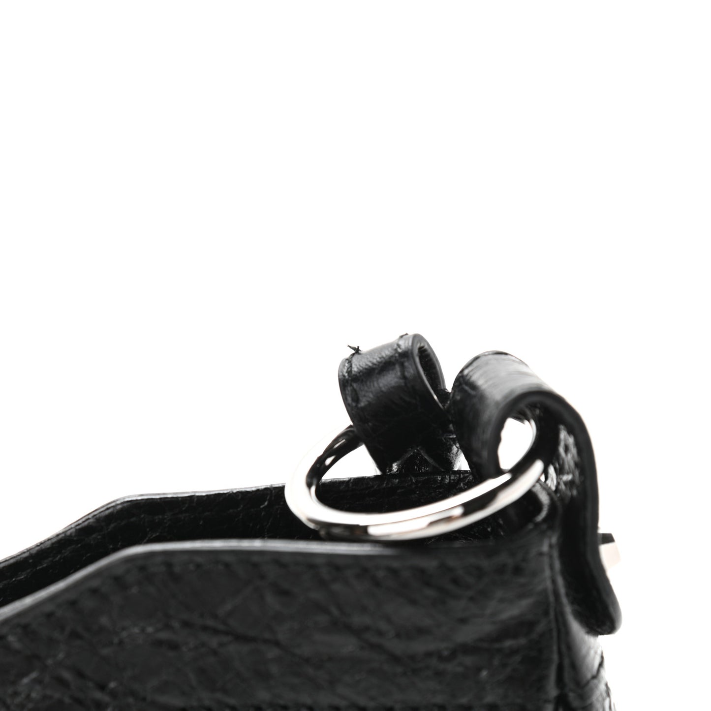 Agneau Classic Silver Hardware Hip Black