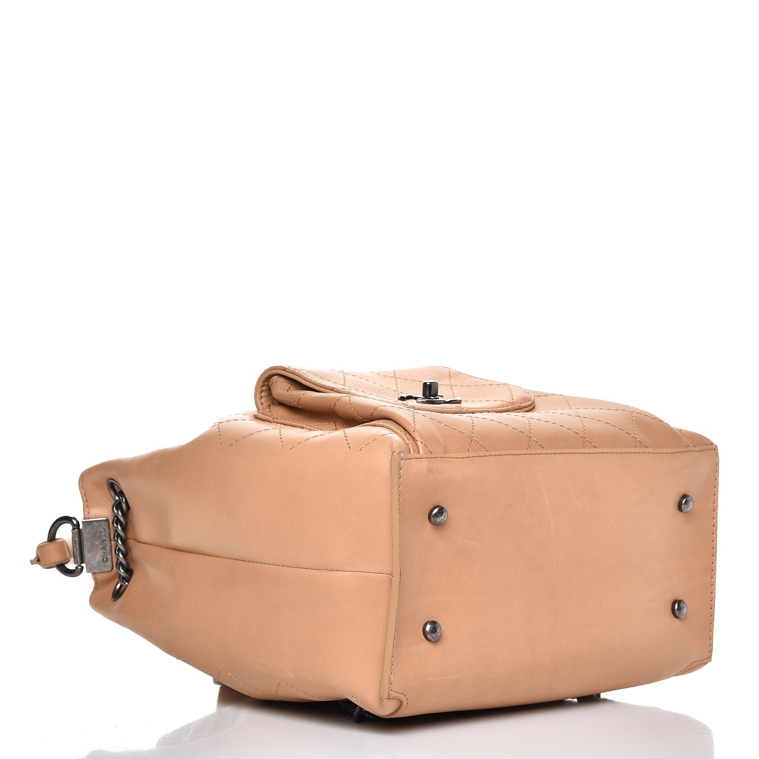 Chanel Calfskin Stitched Medium Urban Luxury Drawstring Backpack Beige 4 of 9