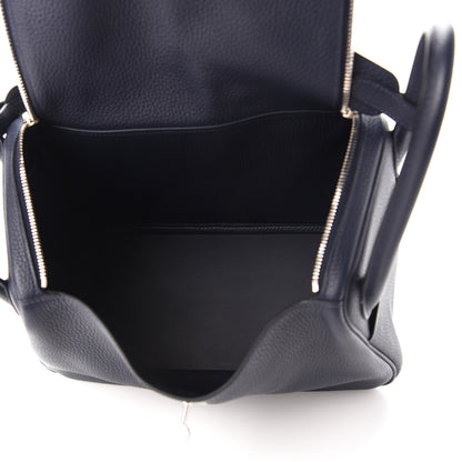 Hermes Taurillon Clemence Lindy 30 Bleu Nuit 5 of 10