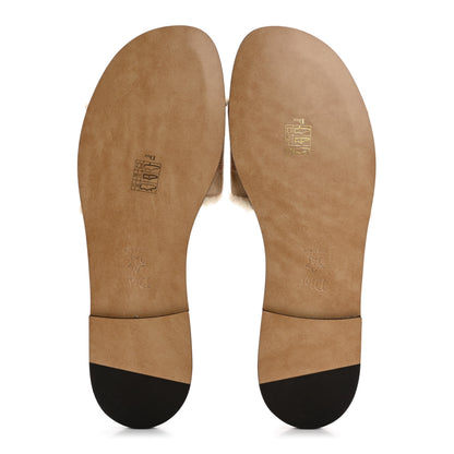 Christian Dior Suede Goatskin Shearling Embroidered Dway Slide Sandals 40.5 Cookie 6 of 9