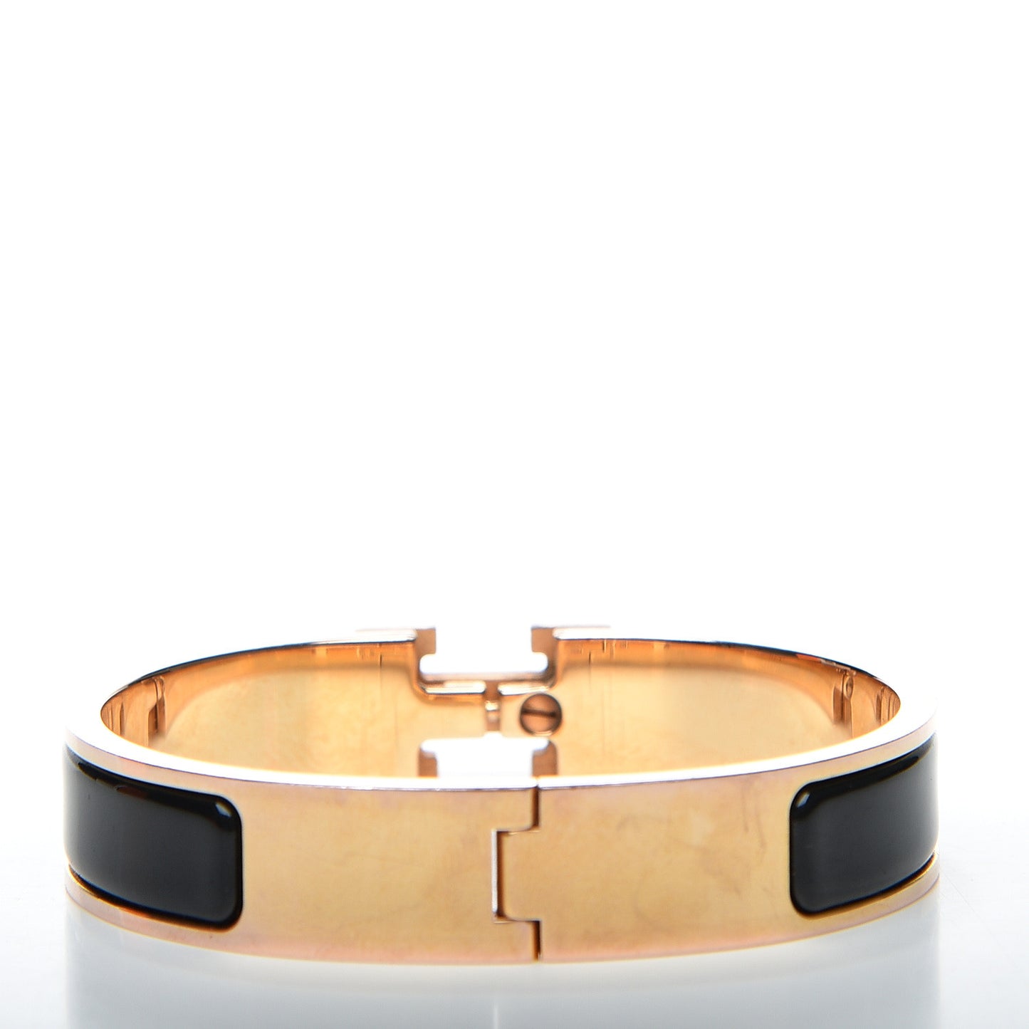 Enamel Narrow Clic Clac H Bracelet PM Black