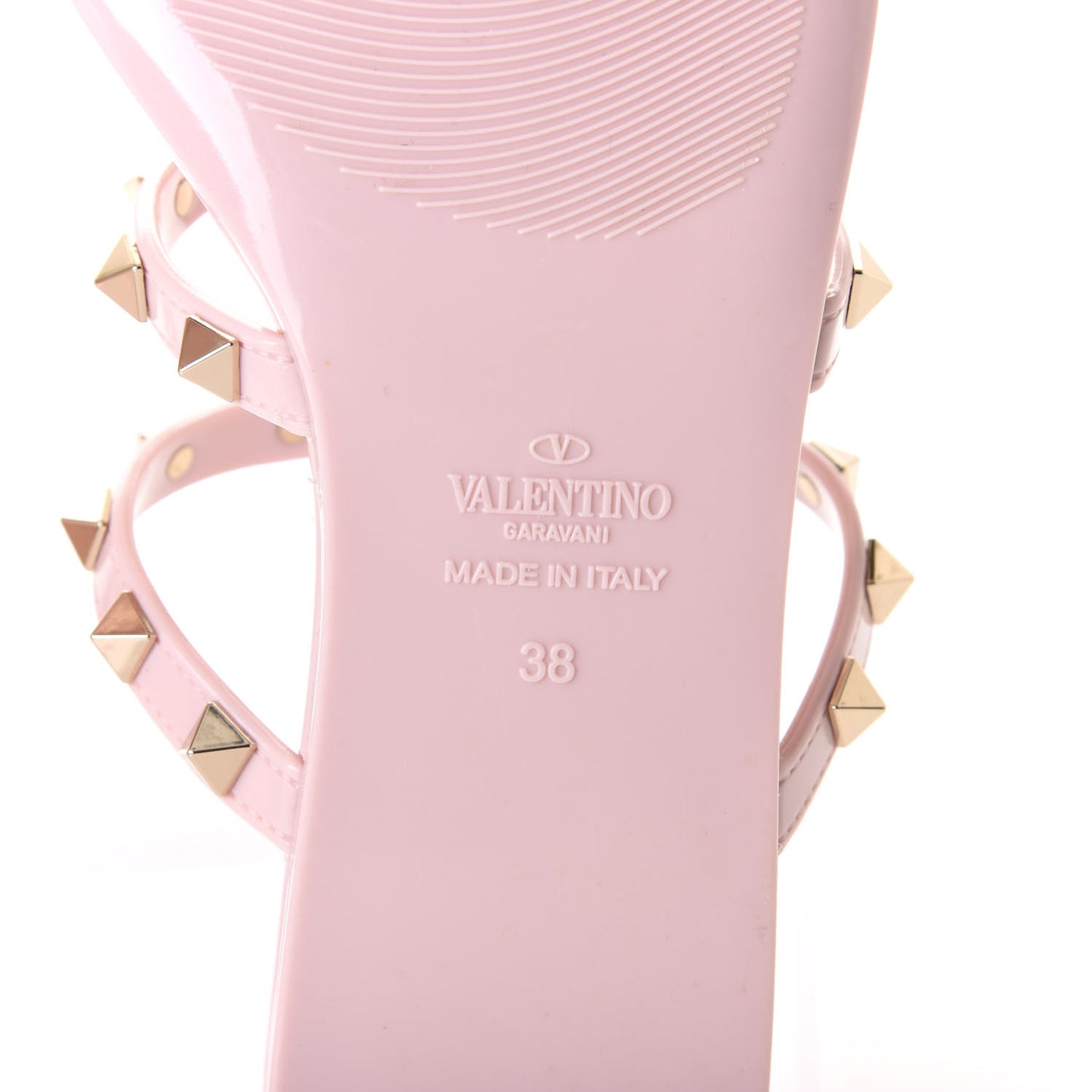 PVC Jelly Rockstud Caged Flat Thong Sandals 38 Water Rose