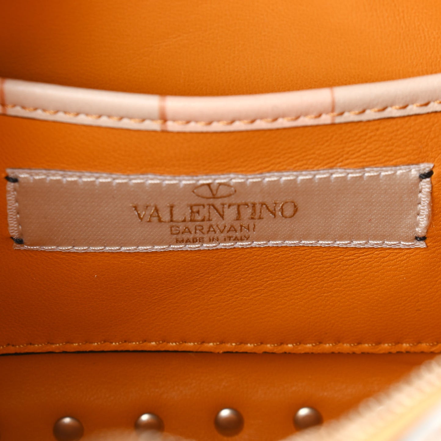 Vitello Native Couture 1975 Rockstud Camera Crossbody Bag Orange Multicolor