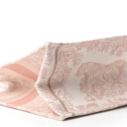 Christian Dior Canvas Embroidered Medium Dioriviera Toile De Jouy Book Tote Rose 6 of 10