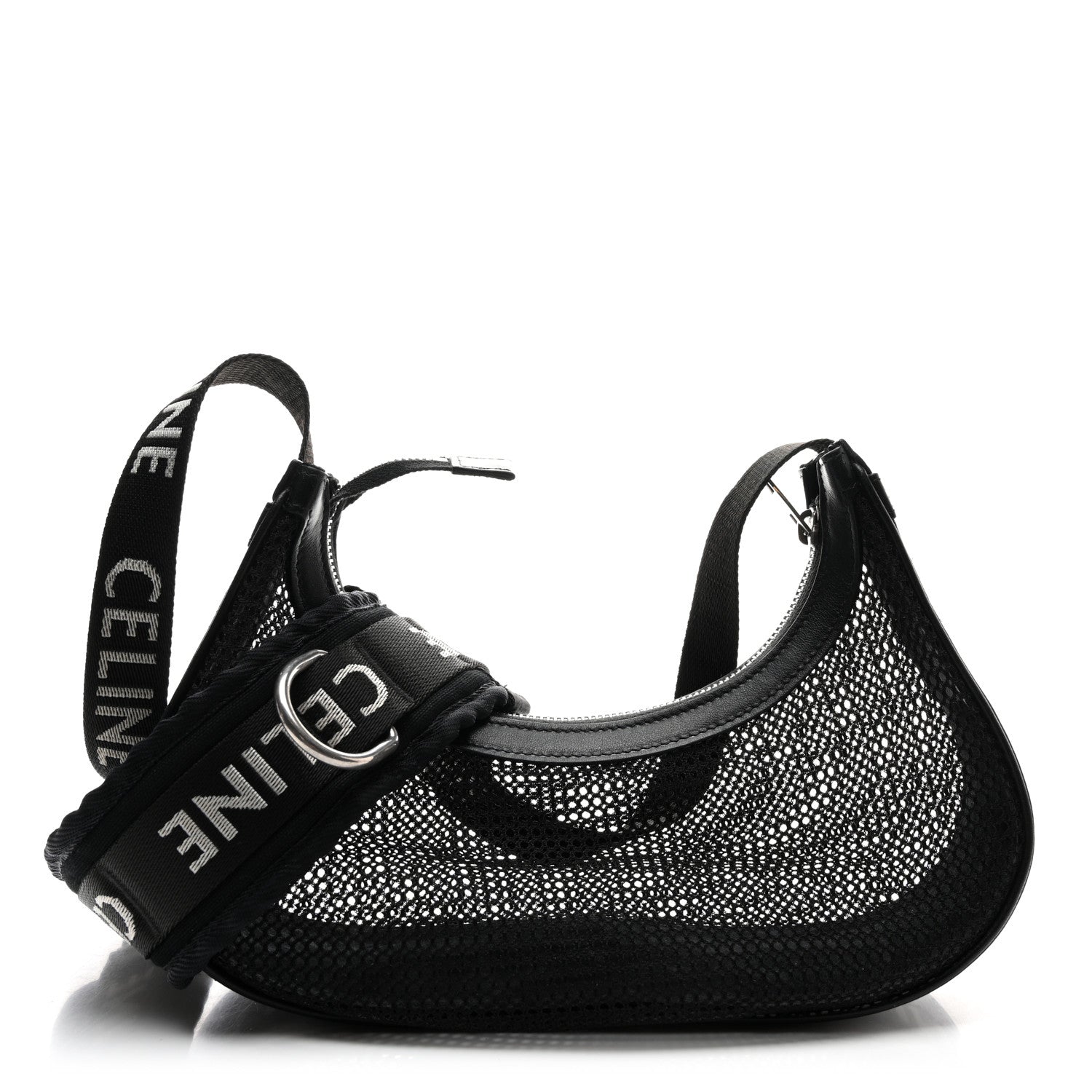 Celine Mesh Ava Trekking Shoulder Bag Black 1 of 10