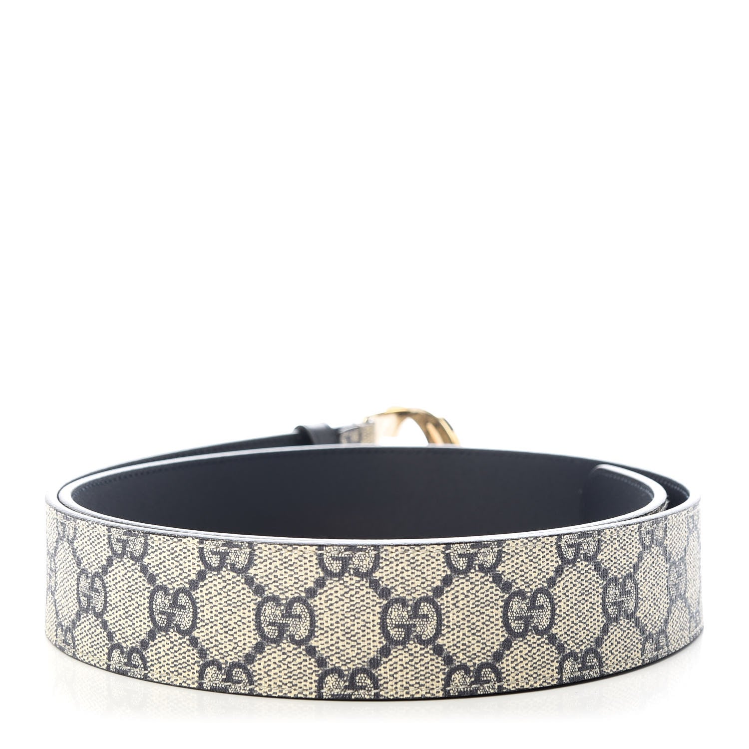 Gucci GG Supreme Monogram Interlocking G 37mm Belt 95 38 Beige Blue 2 of 6