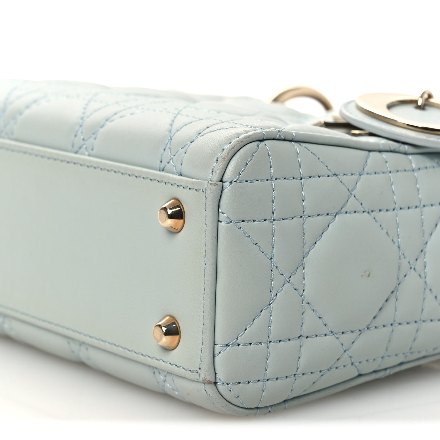Lambskin Cannage Mini Lady Dior Blue