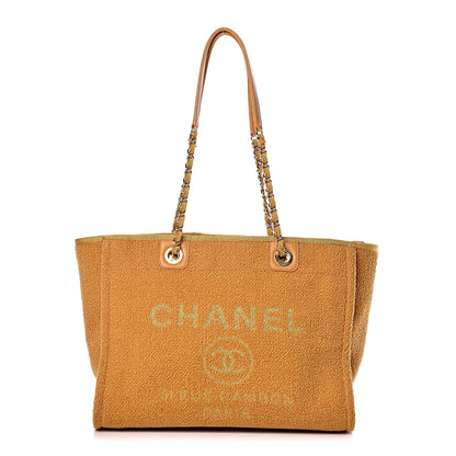 Chanel Lurex Canvas Small Deauville Tote Yellow 1 of 13