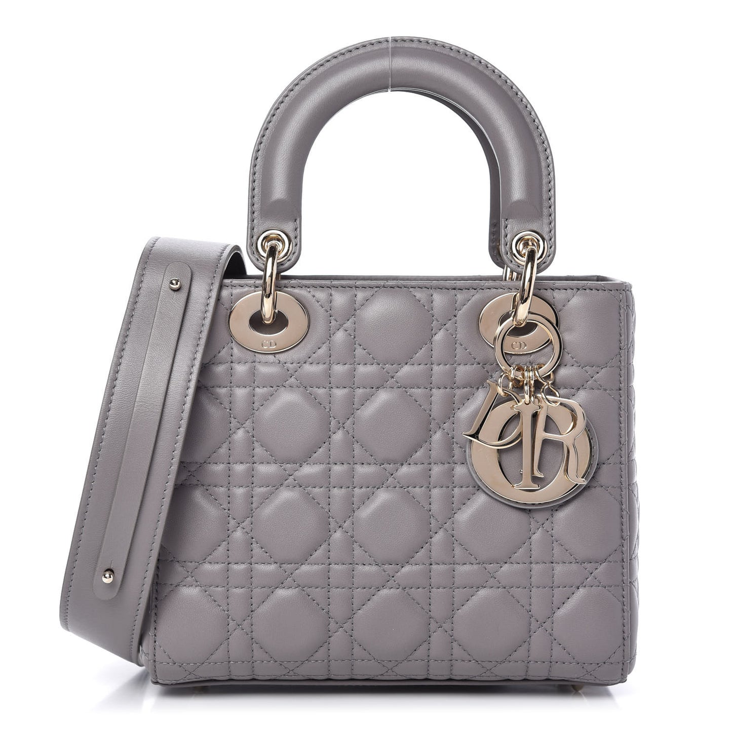 Lambskin Cannage Small My ABCDior Lady Dior Grey