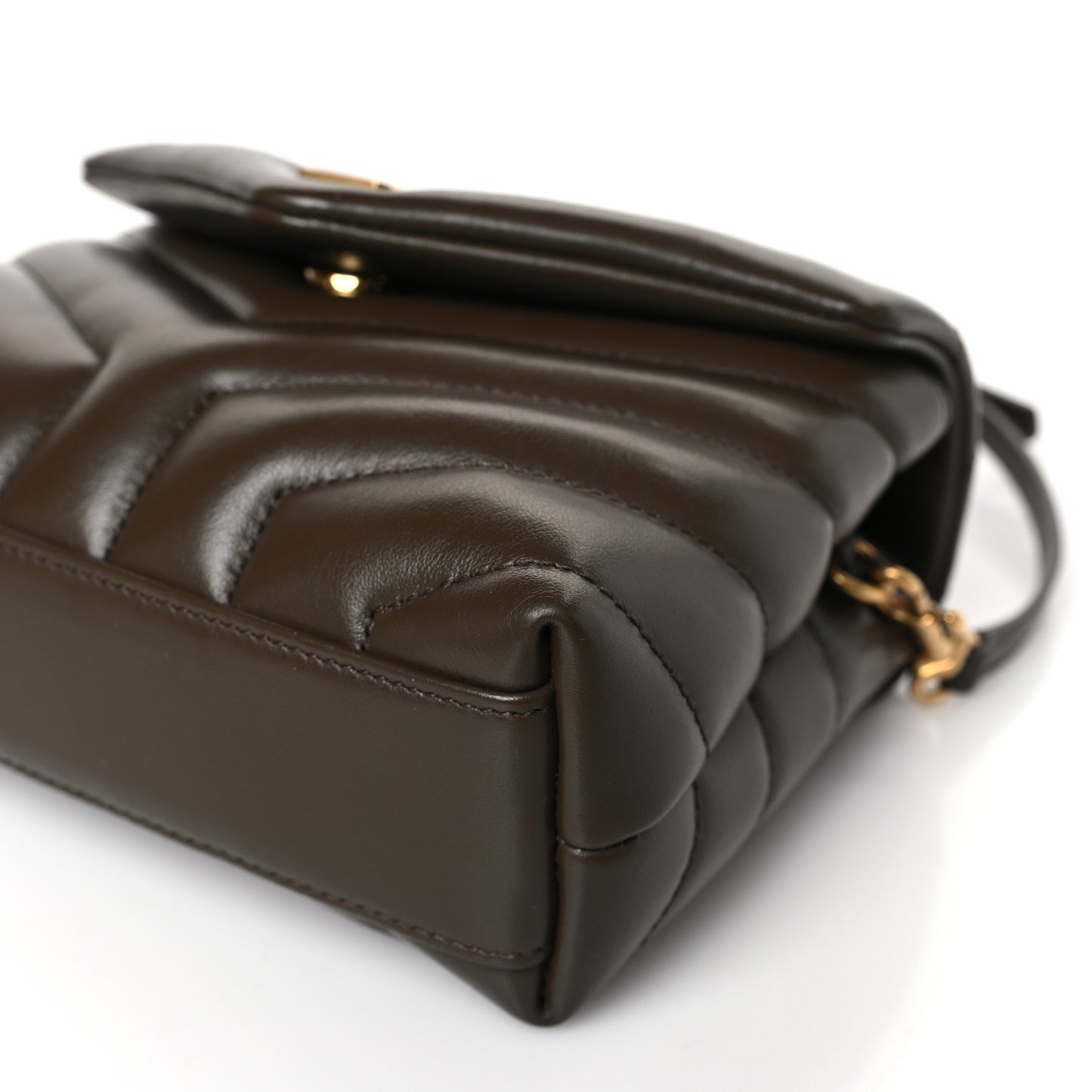 Calfskin Y Quilted Monogram Toy Loulou Crossbody Bag Soil Brown
