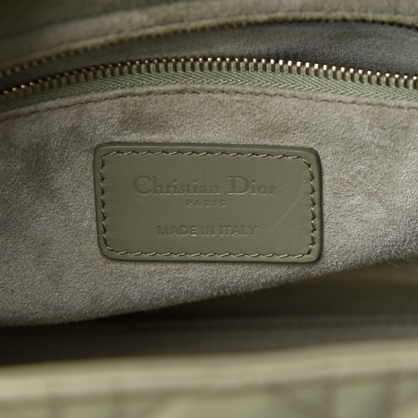 Ultra Matte Calfskin Cannage Medium Lady Dior Green