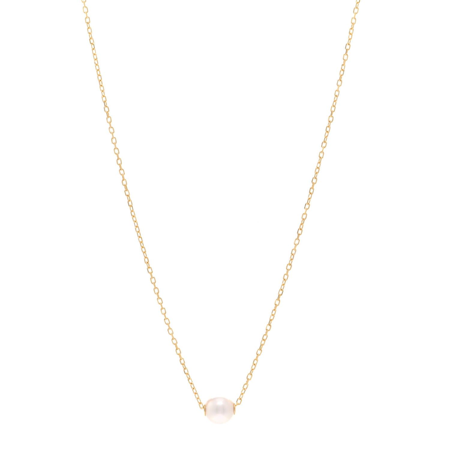 Mikimoto 18K Yellow Gold Akoya Pearl 6mm Single Pendant Necklace 1 of 5