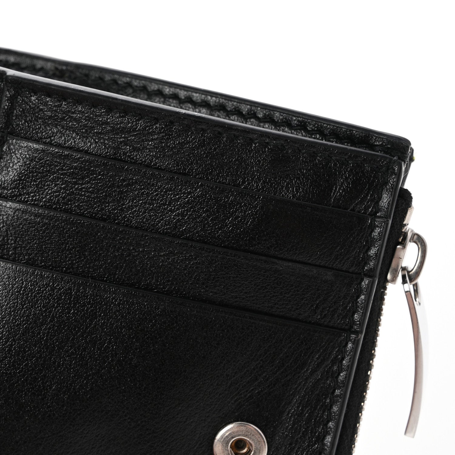 Bottega Veneta Metallic Crushed Calfskin Intrecciato Zip Card Holder Chlorophyll 8 of 10