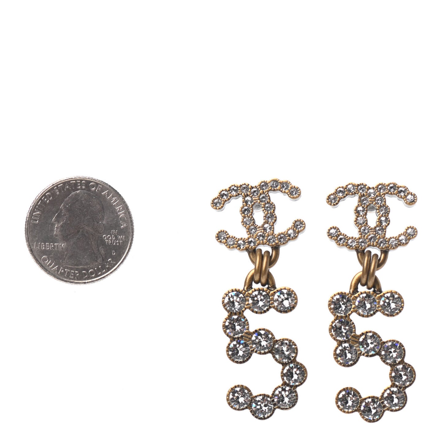 Metal Crystal City of Lights No 5 Drop Earrings Gold