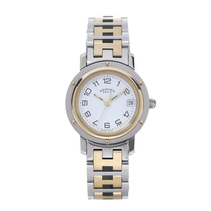 Hermes Stainless Steel 24mm Clipper Quartz Watch Gold 1 of 5