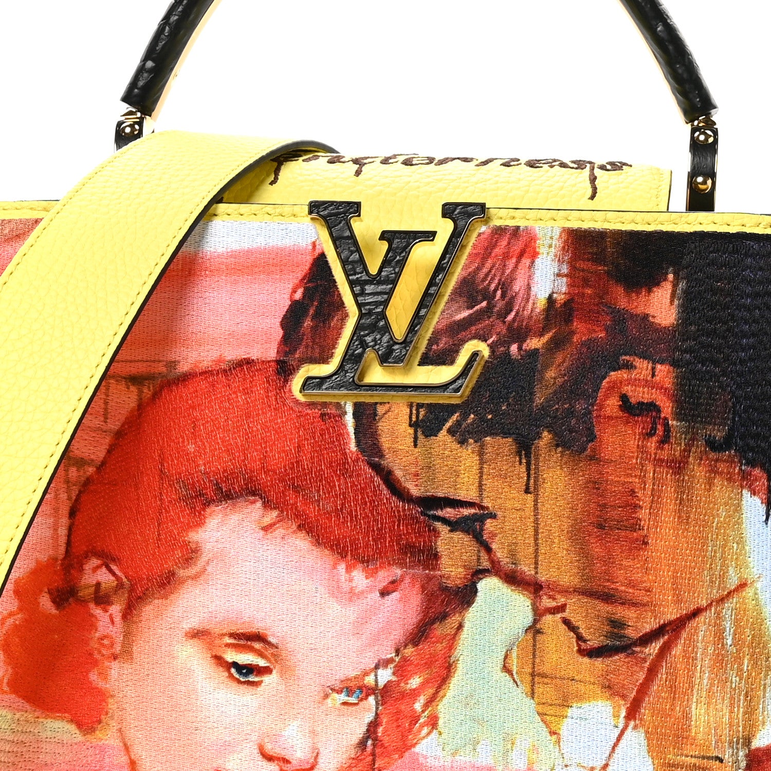Louis Vuitton Taurillon Embroidered Tenderness Capucines MM Yellow Multicolor 8 of 10