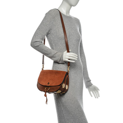 Chloe Suede Smooth Calfskin Kurtis Shoulder Bag Classic Tobacco 2 of 7