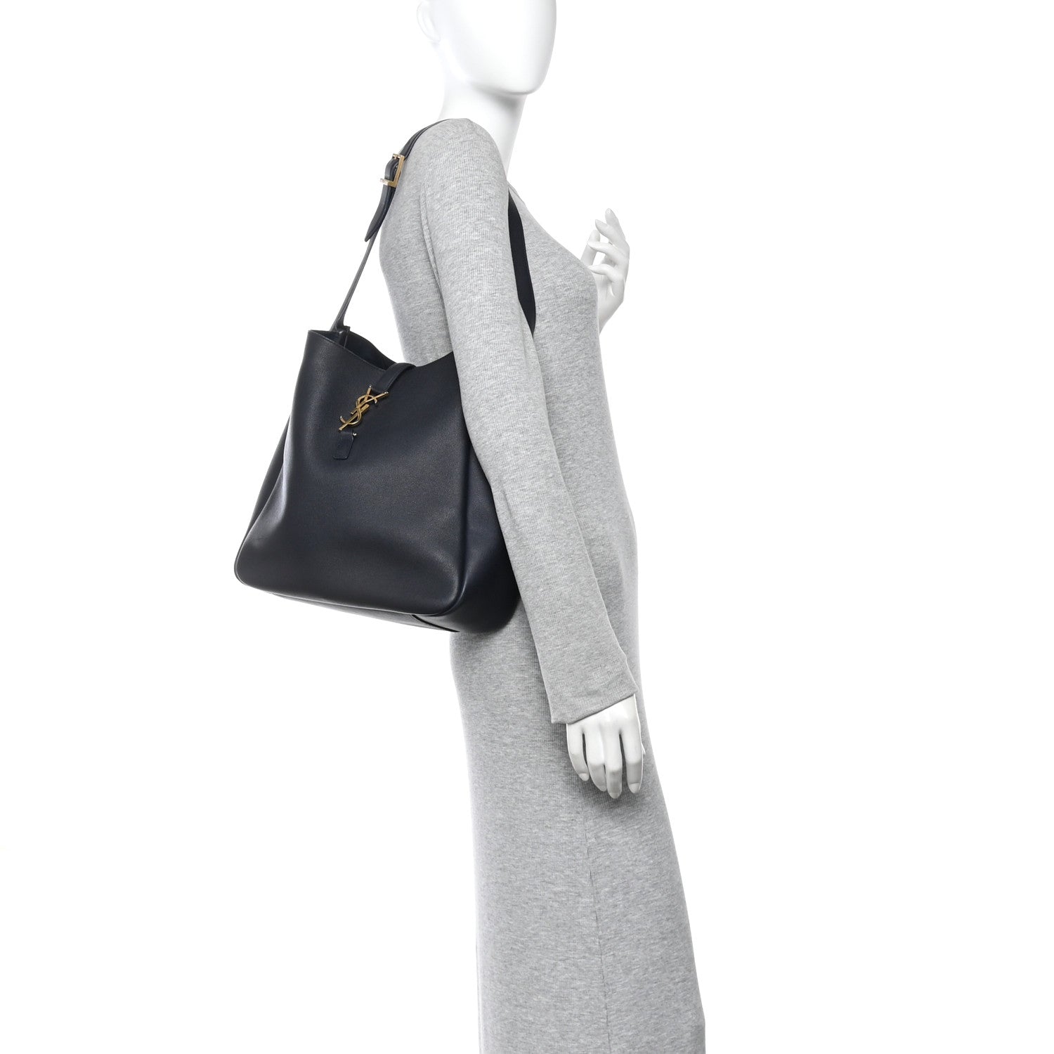 Saint Laurent Supple Calfskin Large Le 5 A 7 Soft Hobo Bleu Abysse 2 of 9