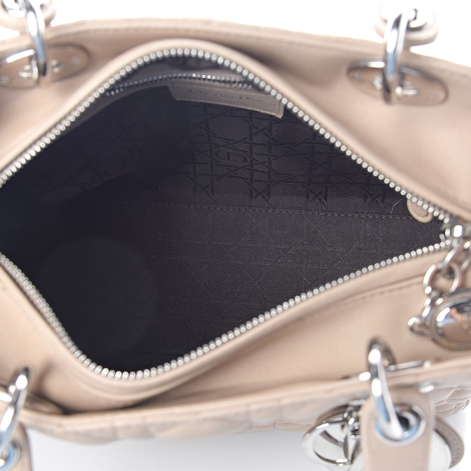 Christian Dior Lambskin Cannage Medium Lady Dior Beige 5 of 9