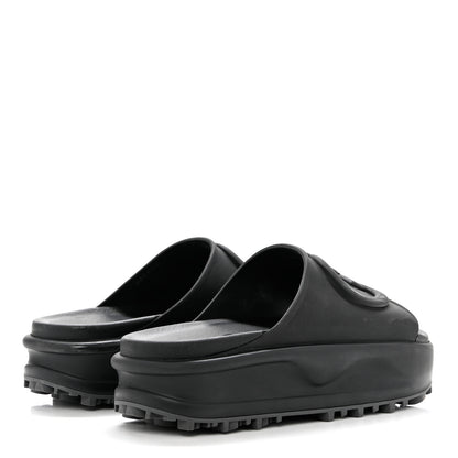 Gucci Soft Rubber Womens Interlocking G Platform 42mm Slide Sandals 38 Black 4 of 8