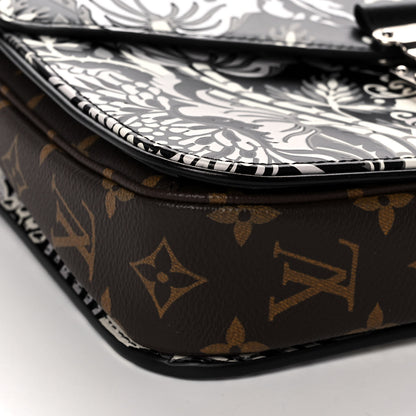 Louis Vuitton Epi Monogram Floral Pochette Metis Black White 7 of 11