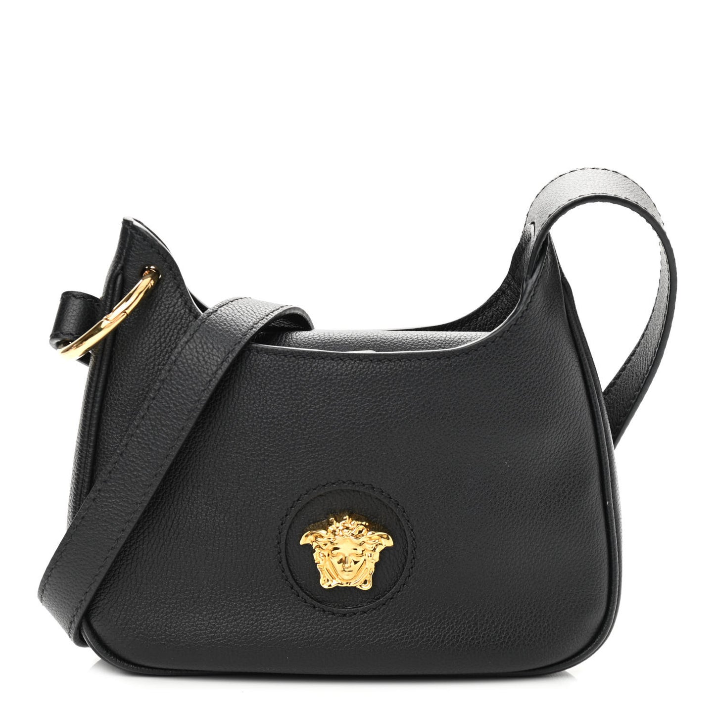 Calfskin La Medusa Small Hobo Crossbody Black