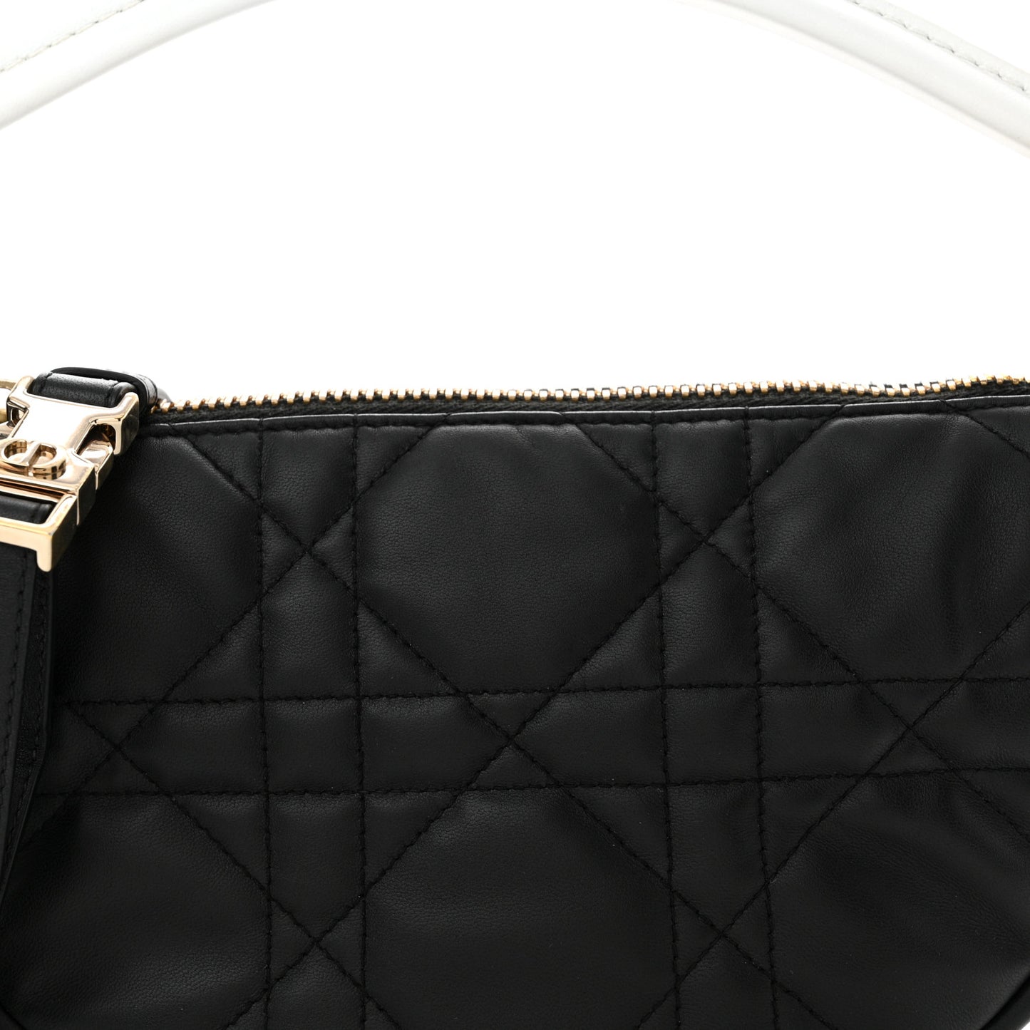 Lambskin Cannage Small Dior Vibe Hobo Bag Black