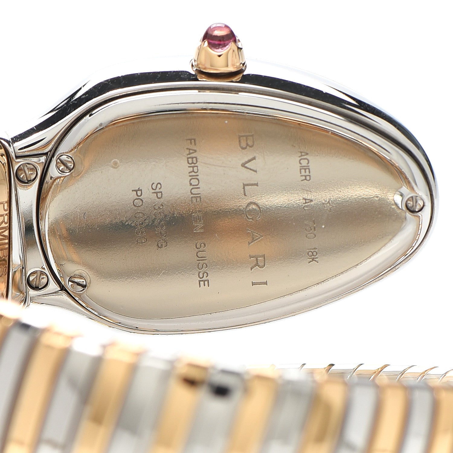 Bulgari Stainless Steel 18K Rose Gold Diamond Bezel 35mm Serpenti Tubogas Quartz Watch Black 4 of 4